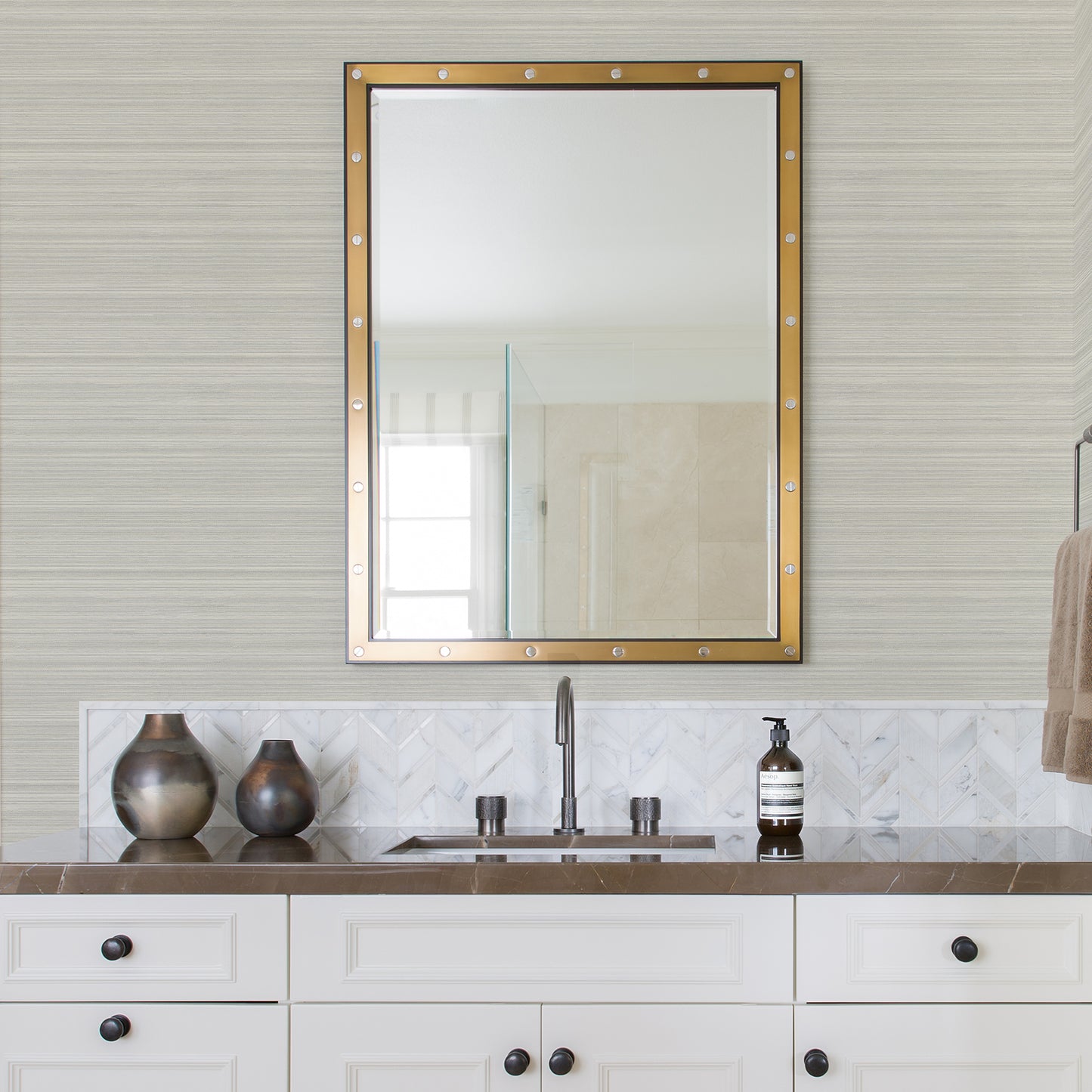 Shop 2971-86350 Dimensions Skyler Light Grey Striped Light Grey A-Street Prints Wallpaper