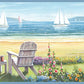 Looking 3120-20021B Sanibel Barnstable Blue Seaside Portrait Border Blue by Chesapeake Wallpaper