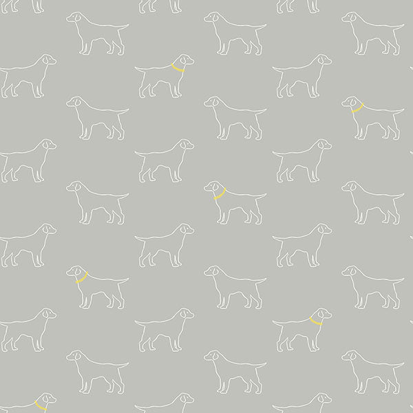 Order 3122-10403 Flora & Fauna Yoop Slate Dog Grey by Chesapeake Wallpaper