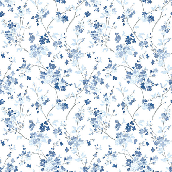 Order 3122-10902 Flora & Fauna Glinda Navy Floral Trail Blue by Chesapeake Wallpaper