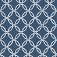 View 3122-11002 Flora & Fauna Quelala Navy Ring Ogee Blue by Chesapeake Wallpaper