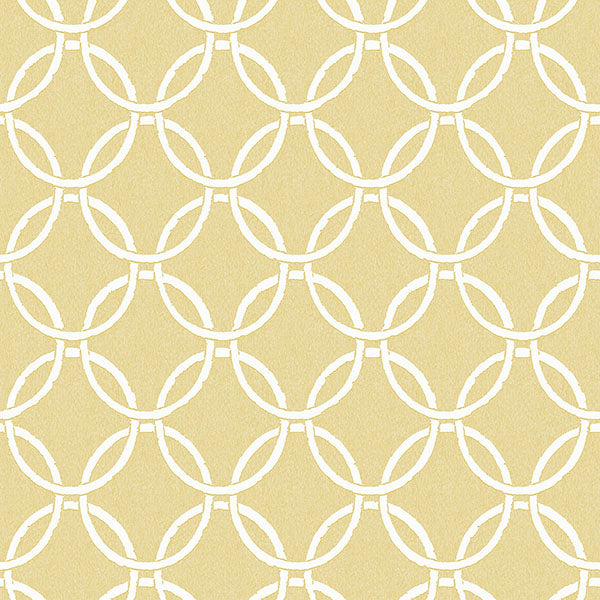 Purchase 3122-11003 Flora & Fauna Quelala Yellow Ring Ogee Yellow by Chesapeake Wallpaper