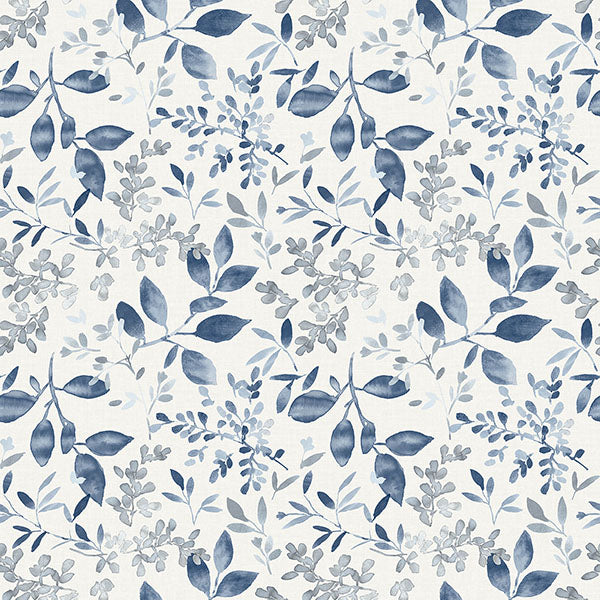 Search 3122-11102 Flora & Fauna Tinker Navy Woodland Botanical Blue by Chesapeake Wallpaper
