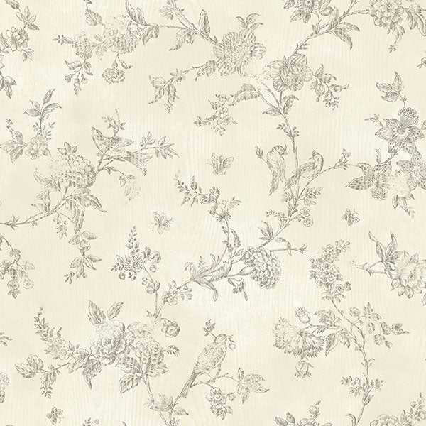 Order 3123-02193 Homestead French Nightingale Brown Trail Brown by Chesapeake Wallpaper