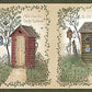 Find 3123-50321 Homestead Fisher Sage Outhouses Border Sage by Chesapeake Wallpaper