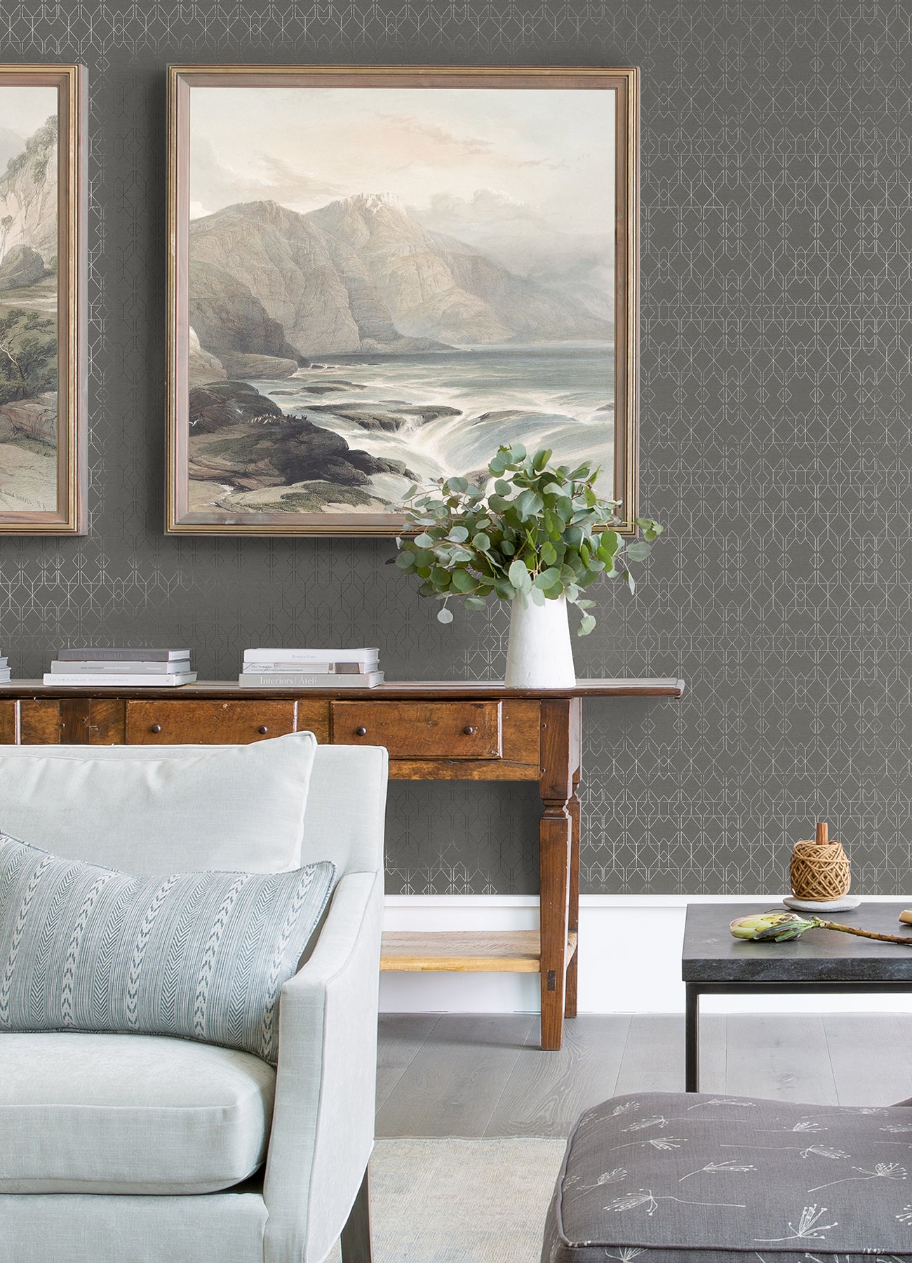 Buy 4019-86405 Lustre Paititi Sterling Diamond Trellis Sterling A-Street Prints Wallpaper