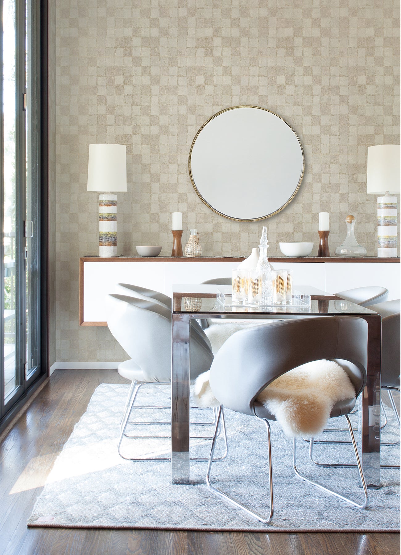 Find 4019-86422 Lustre Varak Gold Checkerboard Gold A-Street Prints Wallpaper