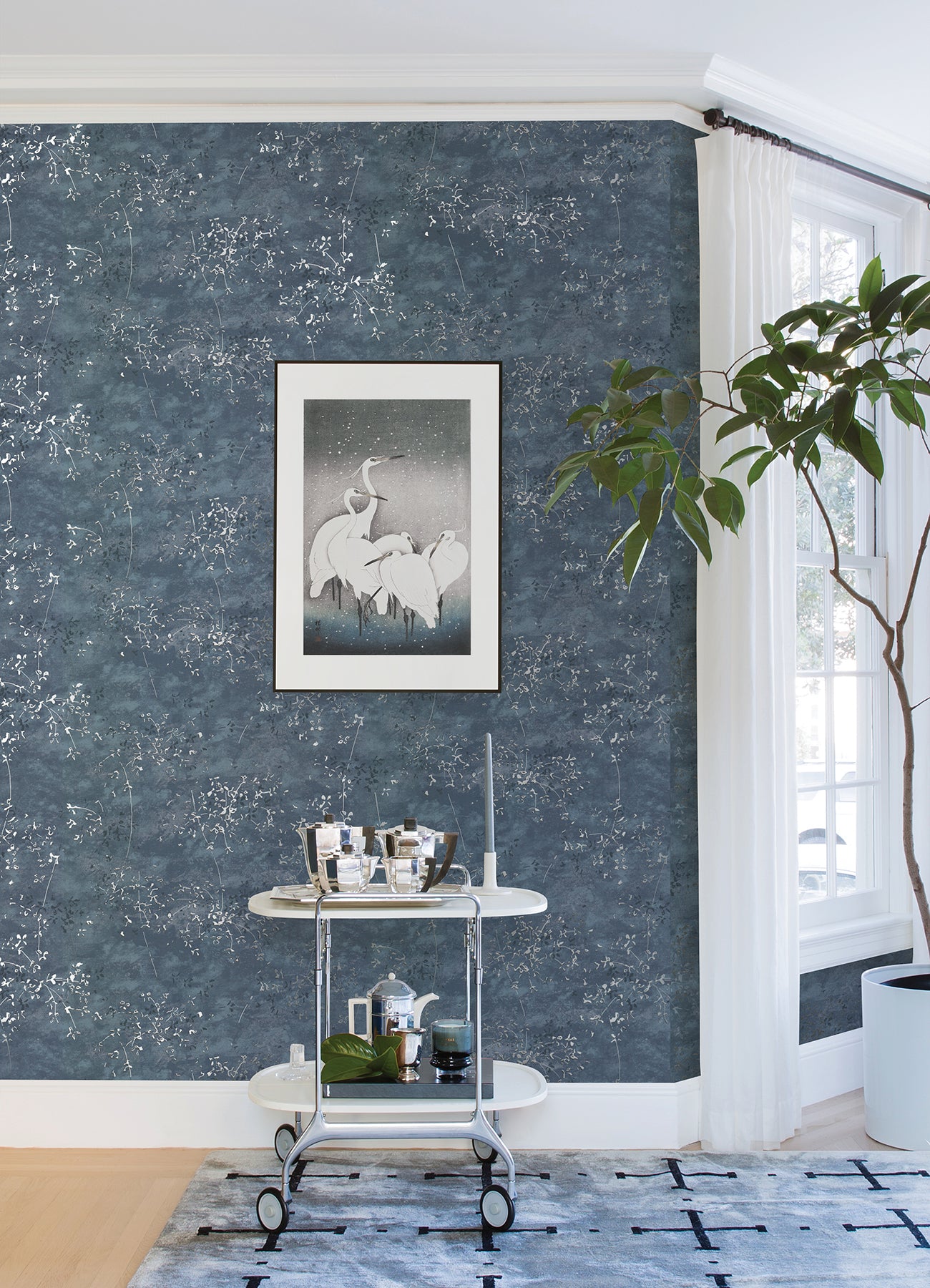 Select 4019-86429 Lustre Arian Blue Inkburst Blue A-Street Prints Wallpaper