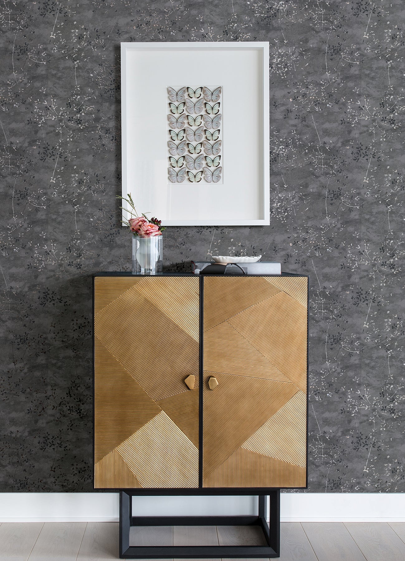 Find 4019-86431 Lustre Arian Sterling Inkburst Sterling A-Street Prints Wallpaper