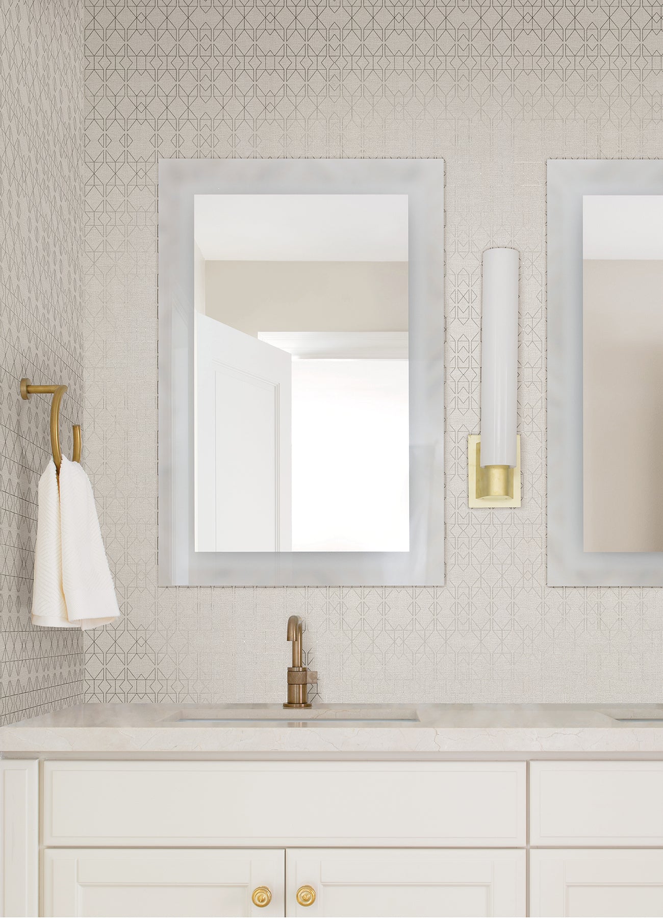 View 4019-86436 Lustre Paititi Rose Gold Diamond Trellis Rose Gold A-Street Prints Wallpaper