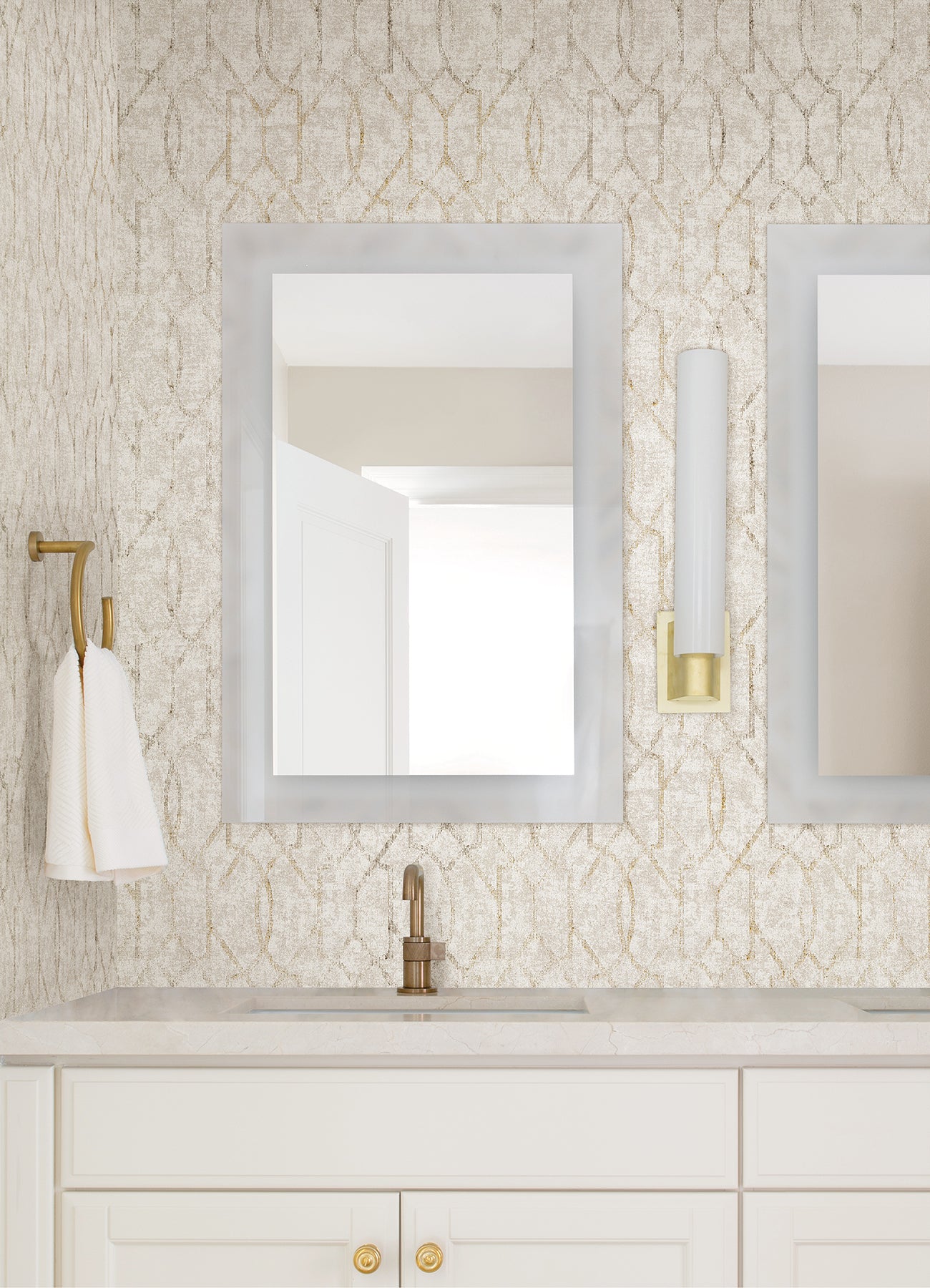 Save on 4019-86450 Lustre Ziva Gold Trellis Gold A-Street Prints Wallpaper