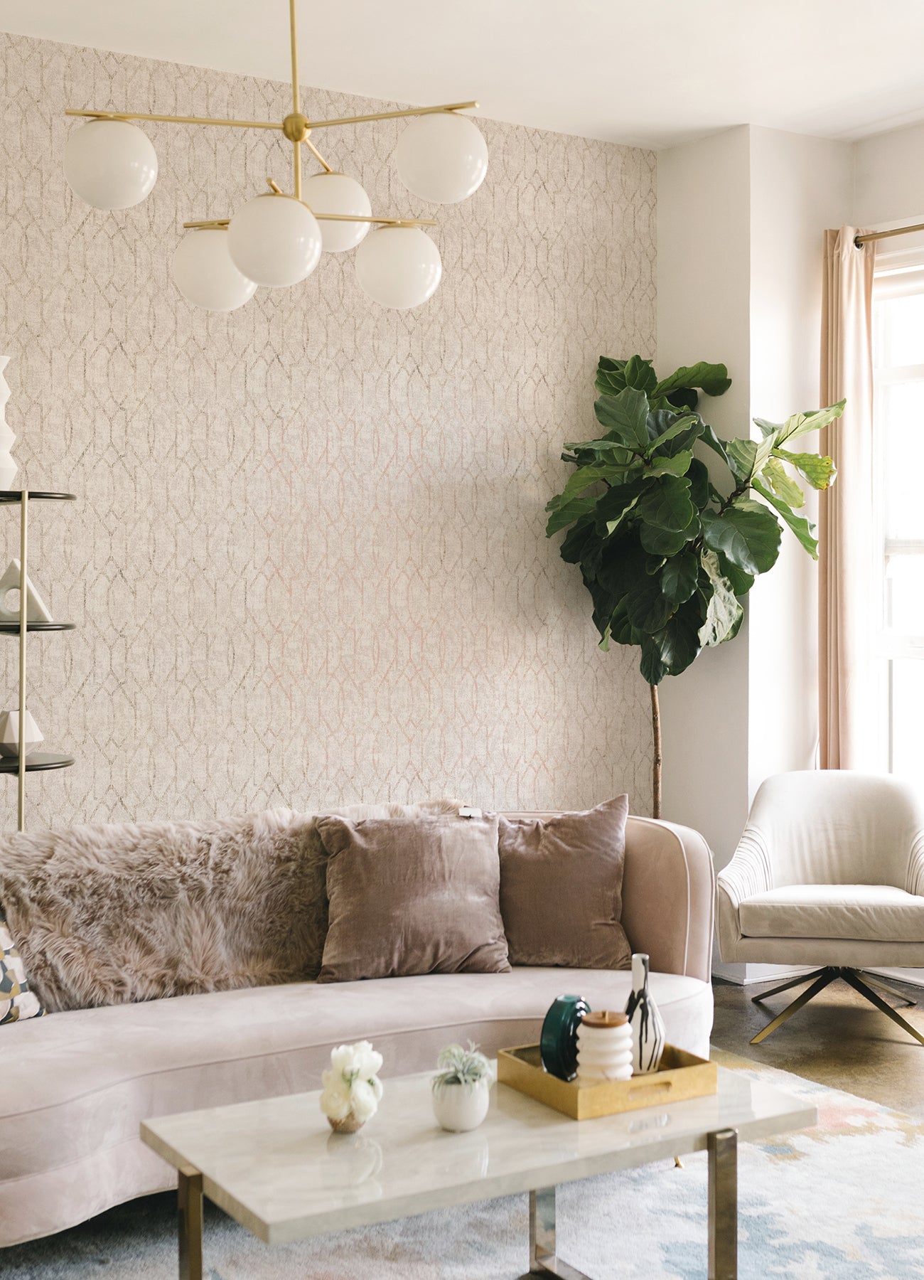 Select 4019-86451 Lustre Ziva Rose Gold Trellis Wallpaper Rose Gold A-Street Prints Wallpaper