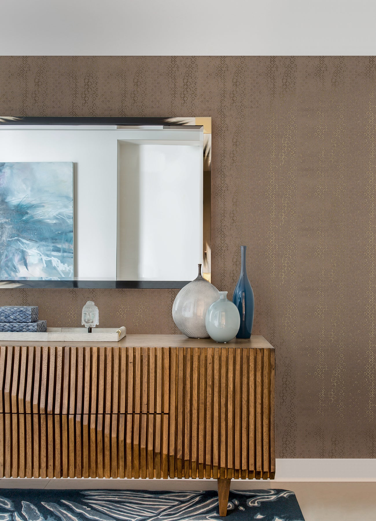 Select 4019-86478 Lustre Alama Bronze Diamond Bronze A-Street Prints Wallpaper