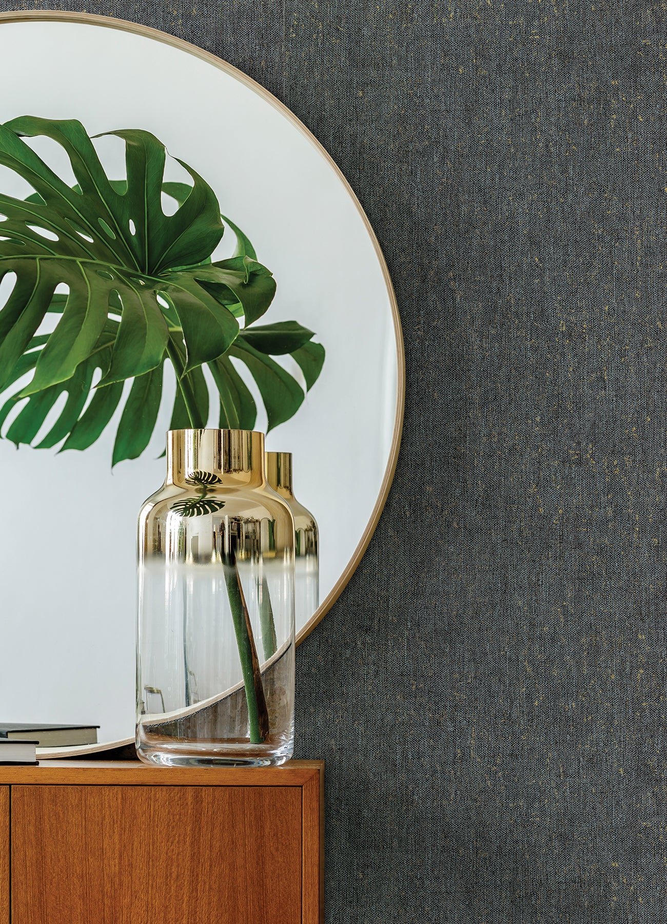 Search 4019-86497 Lustre Reuss Slate Faux Fabric Slate A-Street Prints Wallpaper