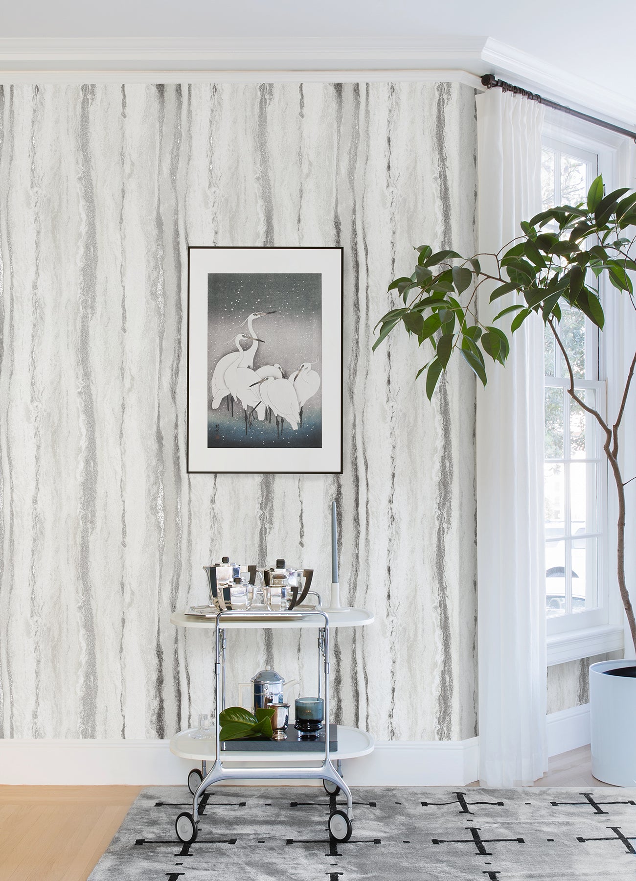 Purchase 4019-86499 Lustre Delesse Platinum Marbled Platinum A-Street Prints Wallpaper