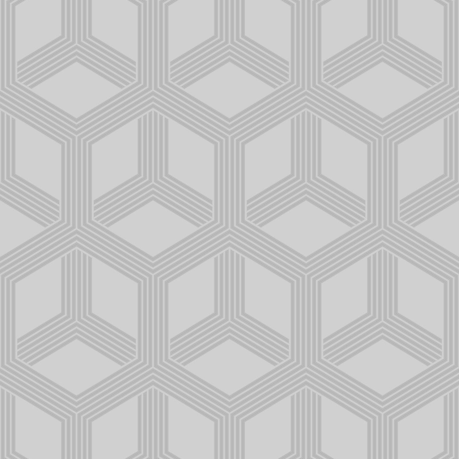 View 4020-84209 Geo & Textures Xander Grey Glam Geometric Grey by Advantage
