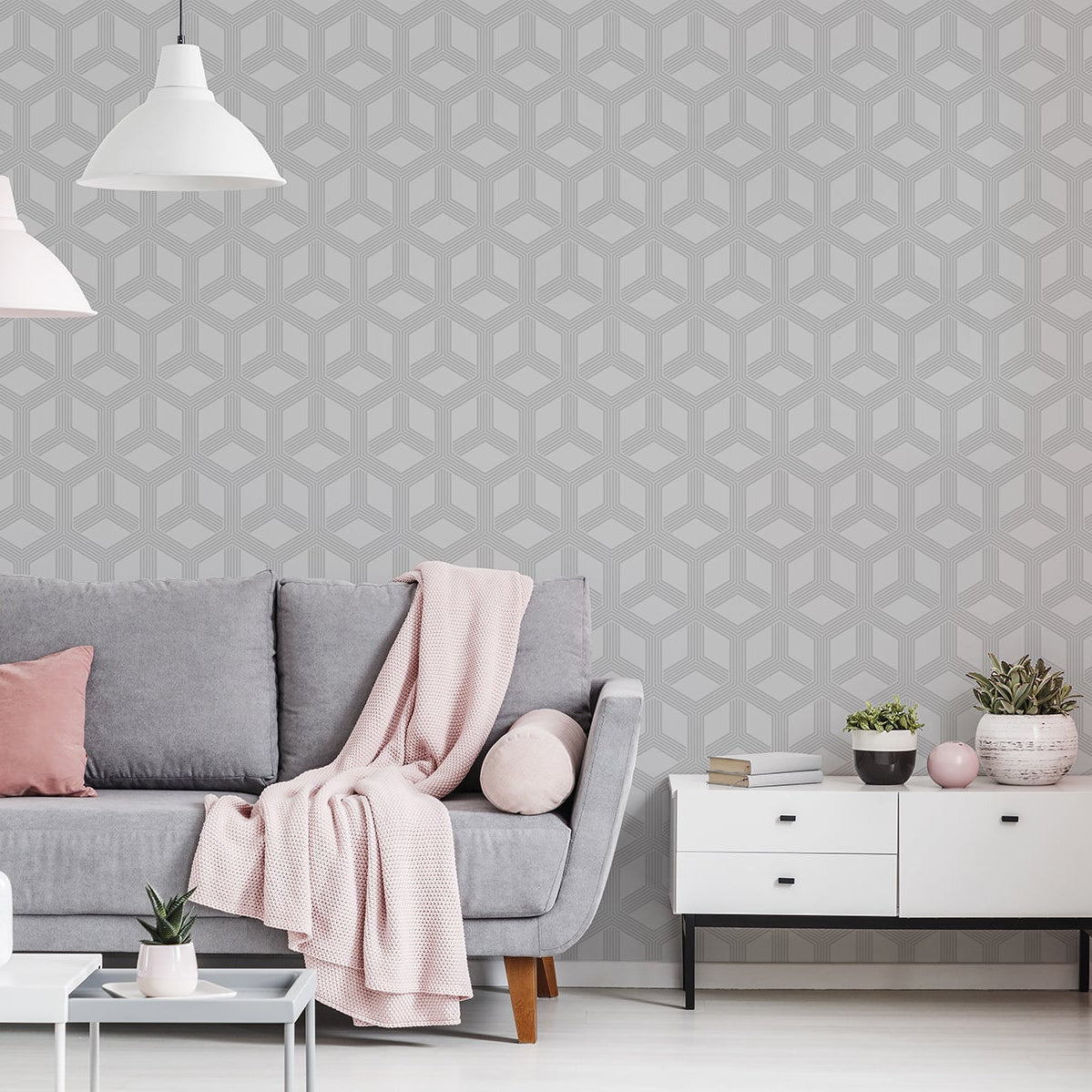 Find 4020-84209 geo textures grey advantage Wallpaper