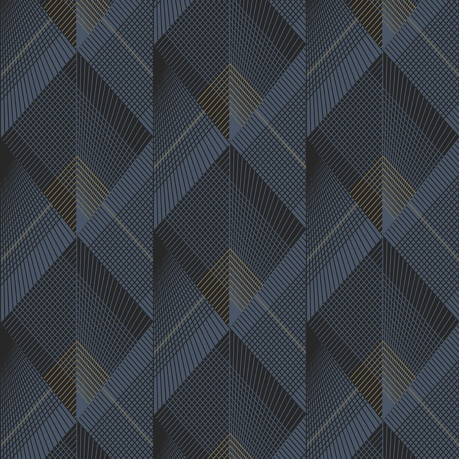 4020-96701 | Geo & Textures, Raoul Navy Fanning Diamonds Navy - Advantage