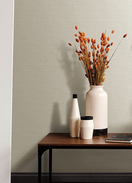 Purchase 4046-24281 A-Street Wallpaper, Agave Light Grey Faux Grasscloth - Aura12