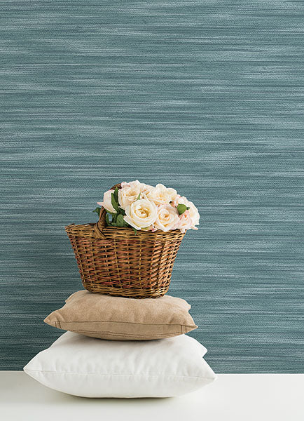 Purchase 4046-26154 A-Street Wallpaper, Benson Dark Blue Faux Fabric - Aura12