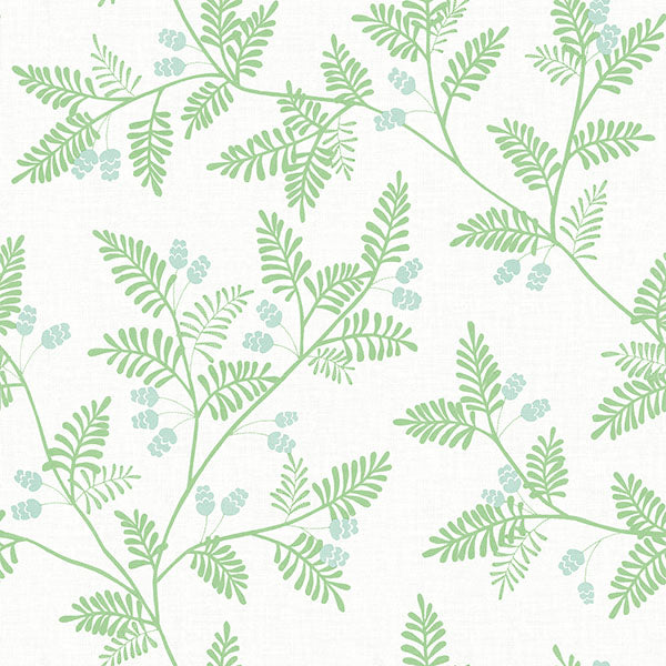 Purchase 4074-26600 A-Street Wallpaper, Ardell Light Green Botanical - Georgia