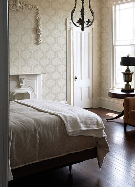 Purchase 4074-26626 A-Street Wallpaper, Zaria Taupe Topiary - Georgia12