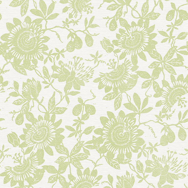 Purchase 4074-26628 A-Street Wallpaper, Helen Light Green Floral Trail - Georgia