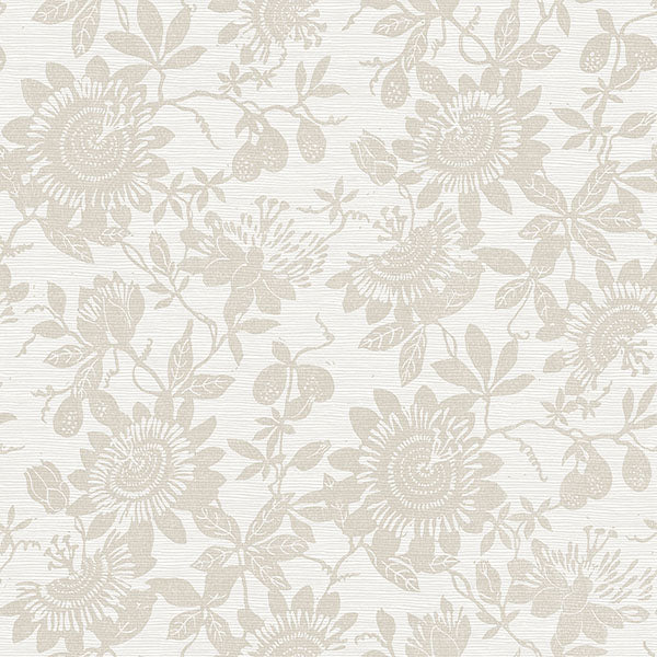 Purchase 4074-26633 A-Street Wallpaper, Helen Taupe Floral Trail - Georgia