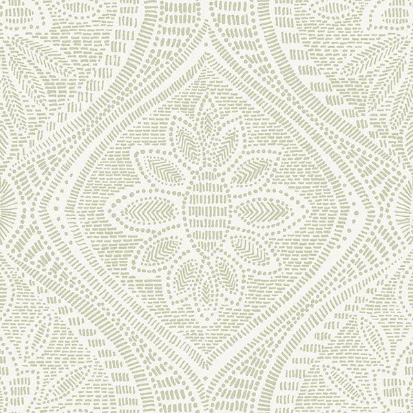 Purchase 4074-26643 A-Street Wallpaper, Scout Moss Floral Ogee - Georgia