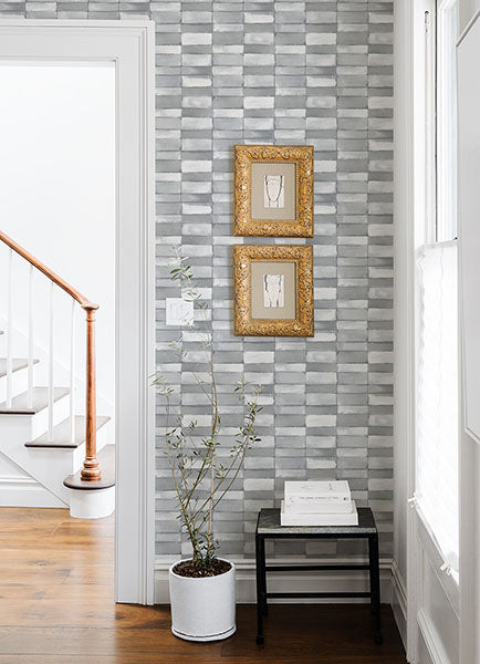 Purchase 4074-26644 A-Street Wallpaper, Braden Grey Tile - Georgia12