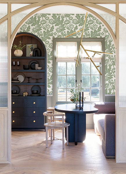 Purchase 4074-87375 A-Street Wallpaper, Augusta Seafoam Flock Damask - Georgia12