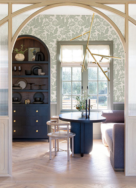 Purchase 4074-87378 A-Street Wallpaper, Augusta Silver Flock Damask - Georgia12