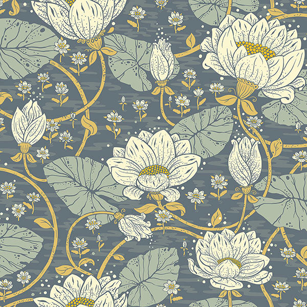 4080-83122 Ingrid Eva Blue Lotus Dreams Wallpaper by A-Street Prints Wallpaper,4080-83122 Ingrid Eva Blue Lotus Dreams Wallpaper by A-Street Prints Wallpaper2