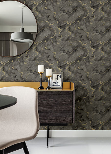 Purchase 4105-86602 A-Street Wallpaper, Silenus Charcoal Marbled - Lumina12