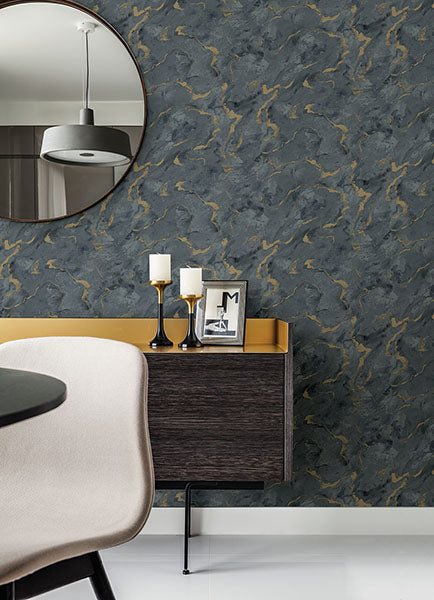 Purchase 4105-86603 A-Street Wallpaper, Silenus Denim Marbled - Lumina12