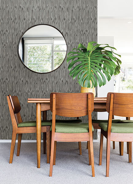 Purchase 4105-86606 A-Street Wallpaper, Kintana Pewter Abstract Trellis - Lumina12