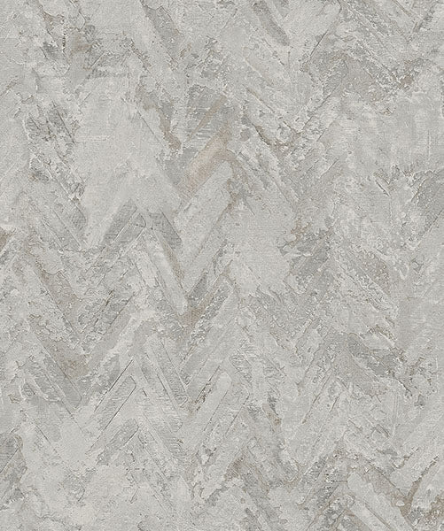 Purchase 4105-86612 A-Street Wallpaper, Amesemi Grey Distressed Herringbone - Lumina