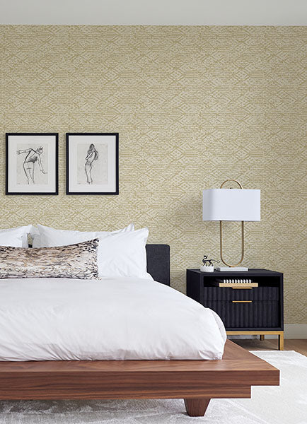 Purchase 4105-86622 A-Street Wallpaper, Helene Gold Glitter Geometric - Lumina12