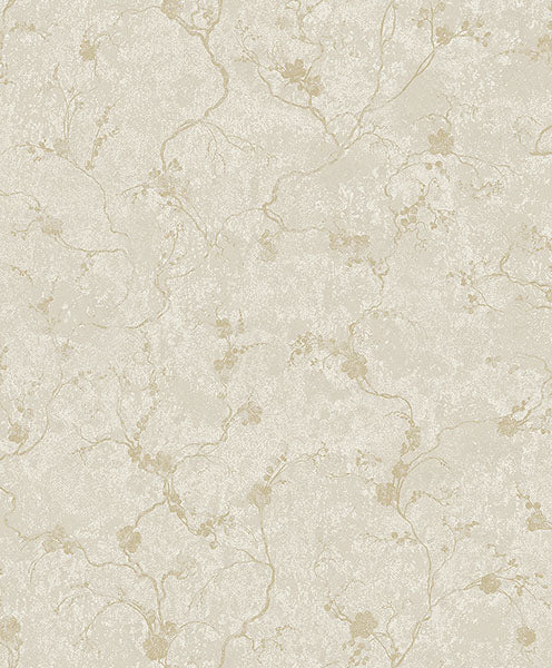Purchase 4105-86648 A-Street Wallpaper, Mahina Pearl Floral Vine - Lumina