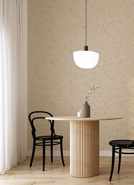 Purchase 4105-86649 A-Street Wallpaper, Mahina Gold Floral Vine - Lumina12