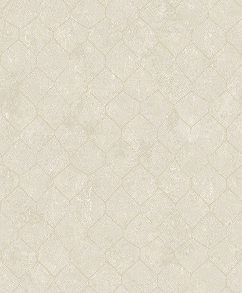 Purchase 4105-86652 A-Street Wallpaper, Rauta Pearl Hexagon Tile - Lumina