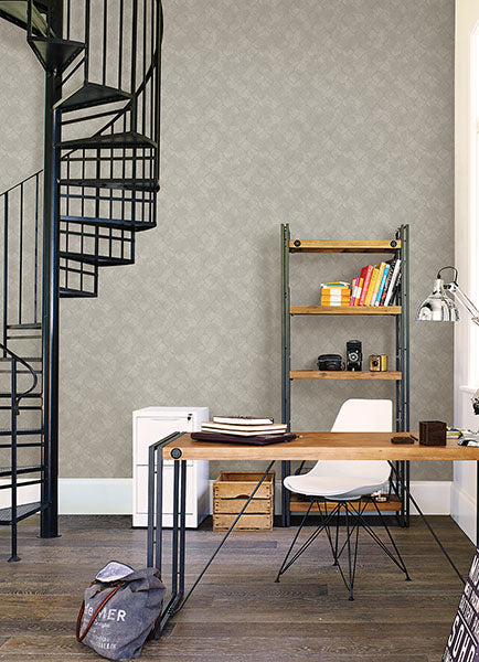 Purchase 4105-86656 A-Street Wallpaper, Rauta Silver Hexagon Tile - Lumina12