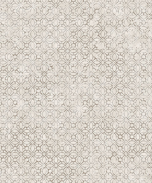 Purchase 4105-86666 A-Street Wallpaper, Khauta Silver Floral Geometric - Lumina