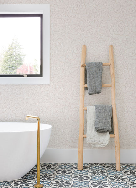 Purchase 4120-26037 A-Street Wallpaper, Periwinkle Pink Textured Floral - Middleton12