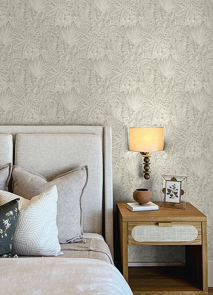 Purchase 4120-26800 A-Street Wallpaper, Vita Light Brown Botanical - Middleton12