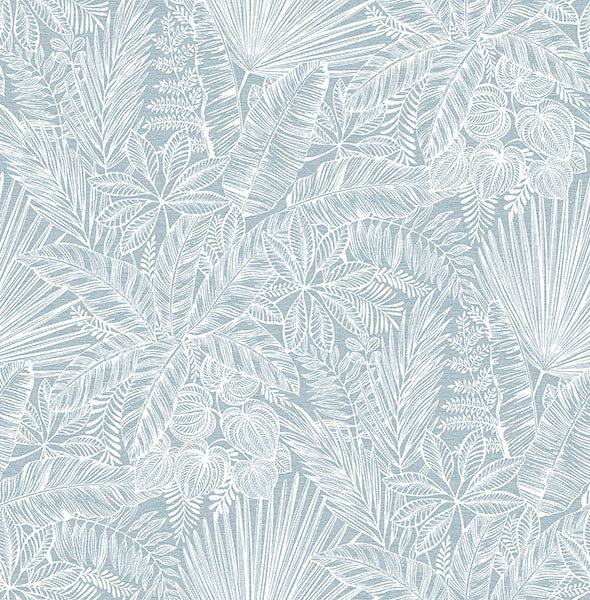 Purchase 4120-26802 A-Street Wallpaper, Vita Blue Botanical - Middleton