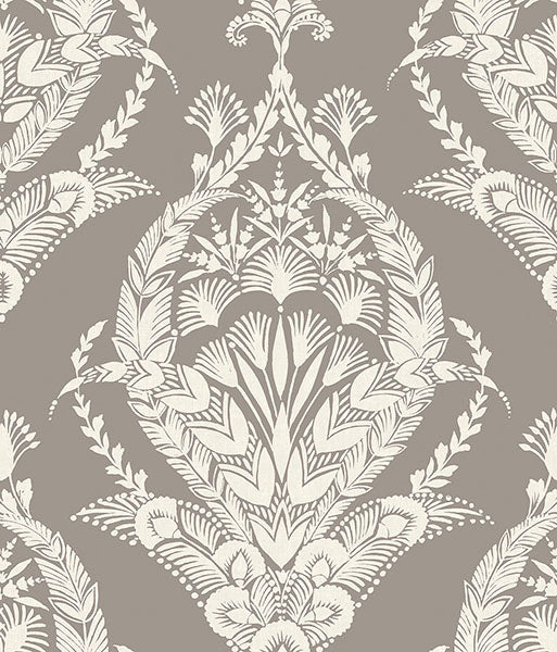Purchase 4120-26816 A-Street Wallpaper, Arlie Grey Botanical Damask - Middleton