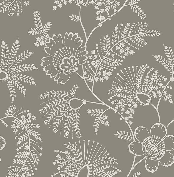 Purchase 4120-26827 A-Street Wallpaper, Maeve Grey Jacobean Trail - Middleton