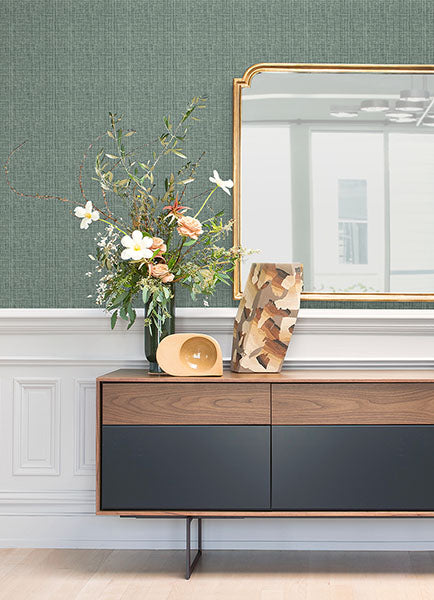 Purchase 4120-26833 A-Street Wallpaper, Kantera Green Fabric Texture - Middleton12