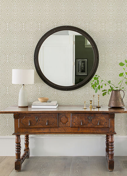 Purchase 4120-26851 A-Street Wallpaper, Lyon Gold Geometric Key - Middleton12